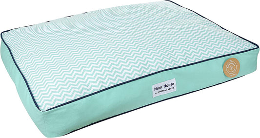 Now House for Pets by Jonathan Adler Teal Chevron Cushion Dog Bed, Large | Large Dog Bed Washable Dog Bed for Large Dogs by Now House by Jonathan Adler (FF15504)