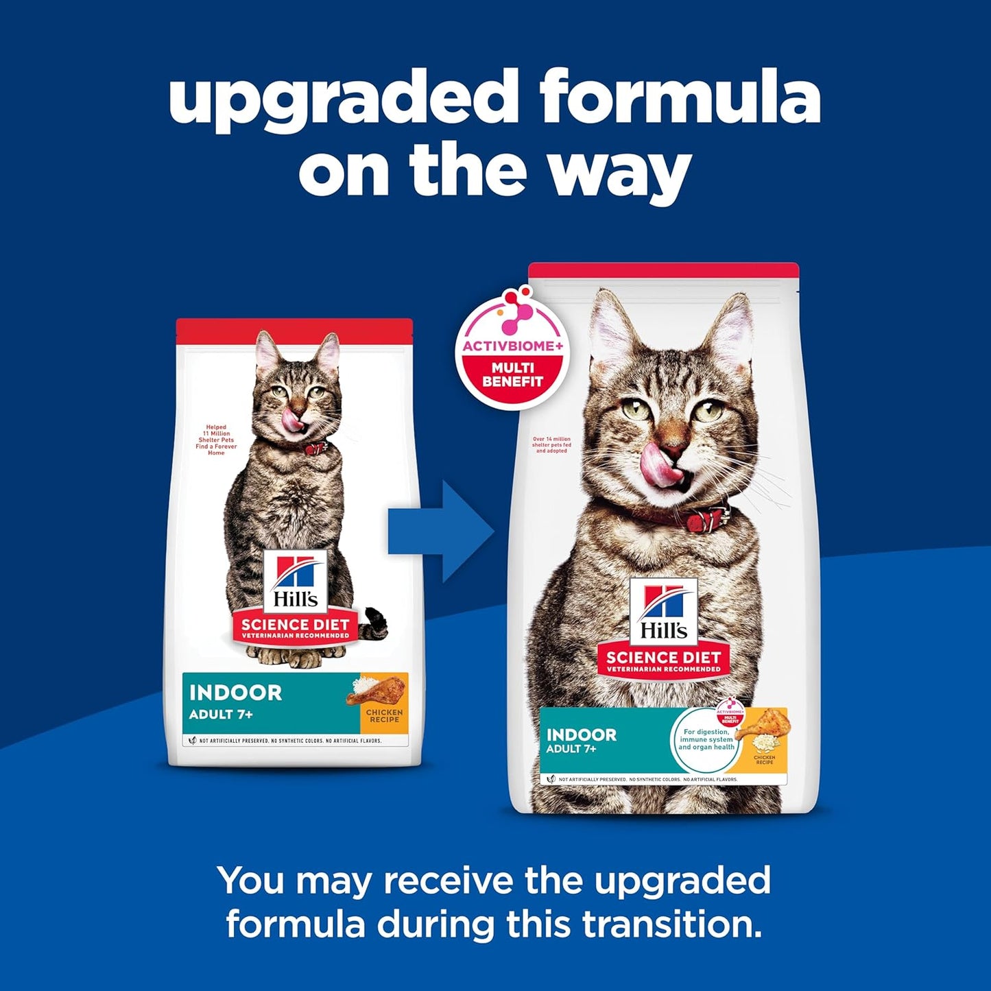 Hill'S Science Diet Dry Cat Food, Adult 7+ for Senior Cats, Indoor, Chicken Recipe, 15.5 Lb. Bag