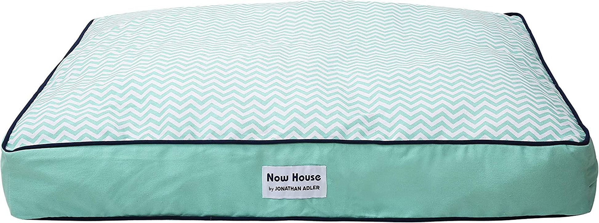Now House for Pets by Jonathan Adler Teal Chevron Cushion Dog Bed, Large | Large Dog Bed Washable Dog Bed for Large Dogs by Now House by Jonathan Adler (FF15504)