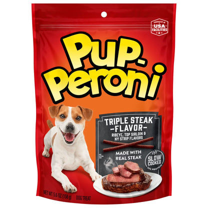 Pup Peroni Triple Steak Flavor Dog Treats, 5.6 Ounce Bag
